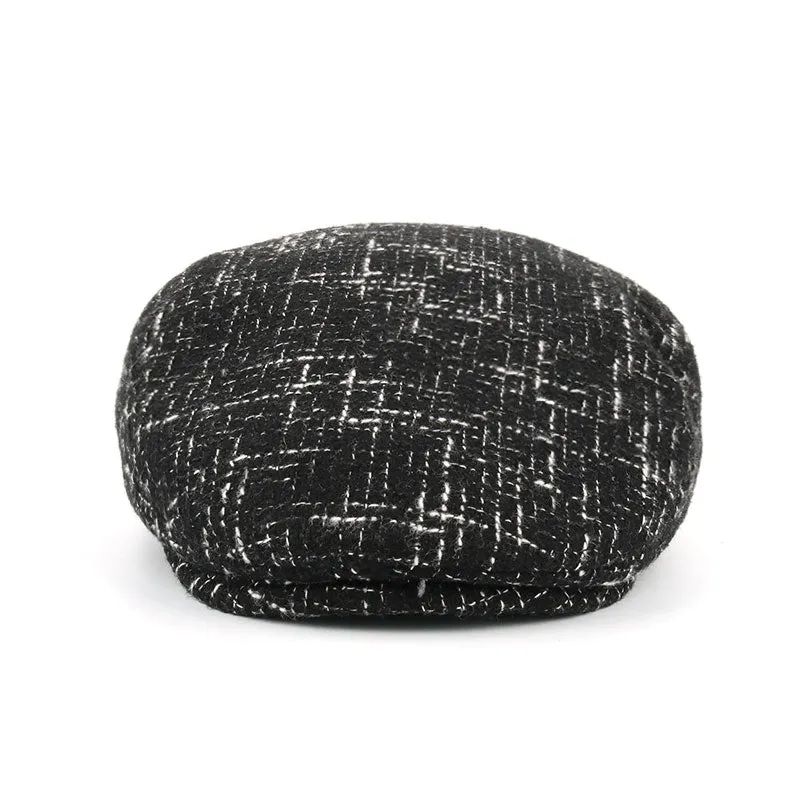 Men's Cotton Winter Beret Hat - Black,Navy,Grey