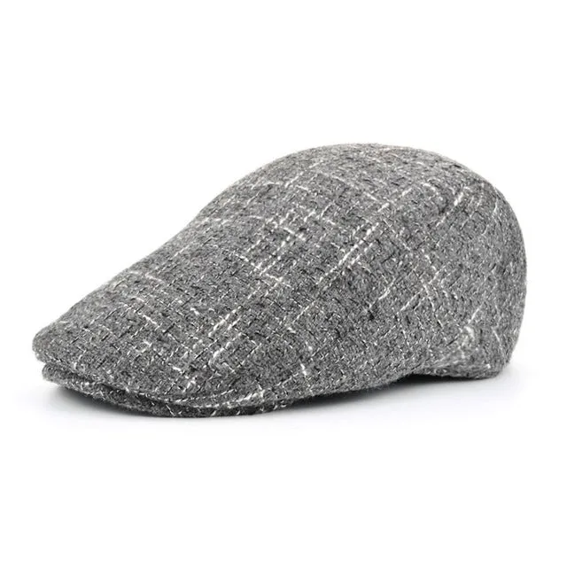 Men's Cotton Winter Beret Hat - Black,Navy,Grey