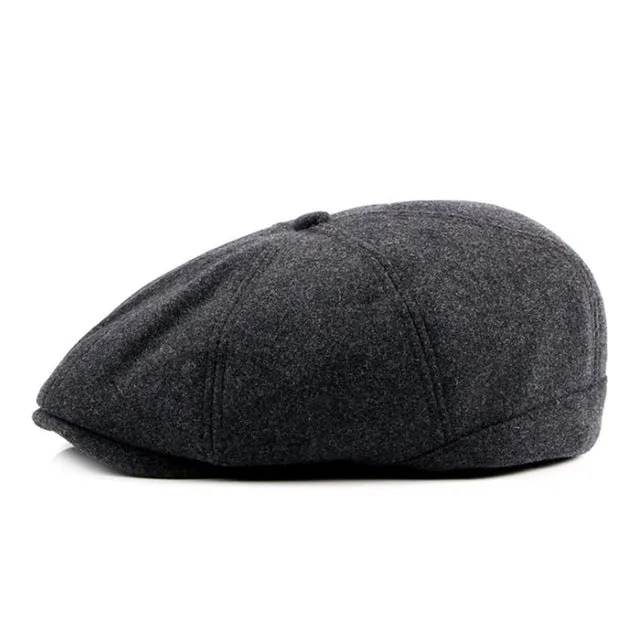 Men's Fashion Winter Beret Hat - Black,Dark Gray,Blue Plaid,Light Gray