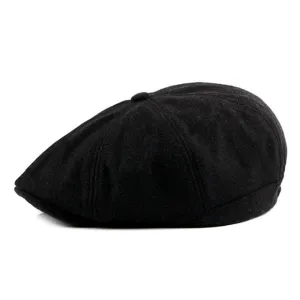 Men's Fashion Winter Beret Hat - Black,Dark Gray,Blue Plaid,Light Gray
