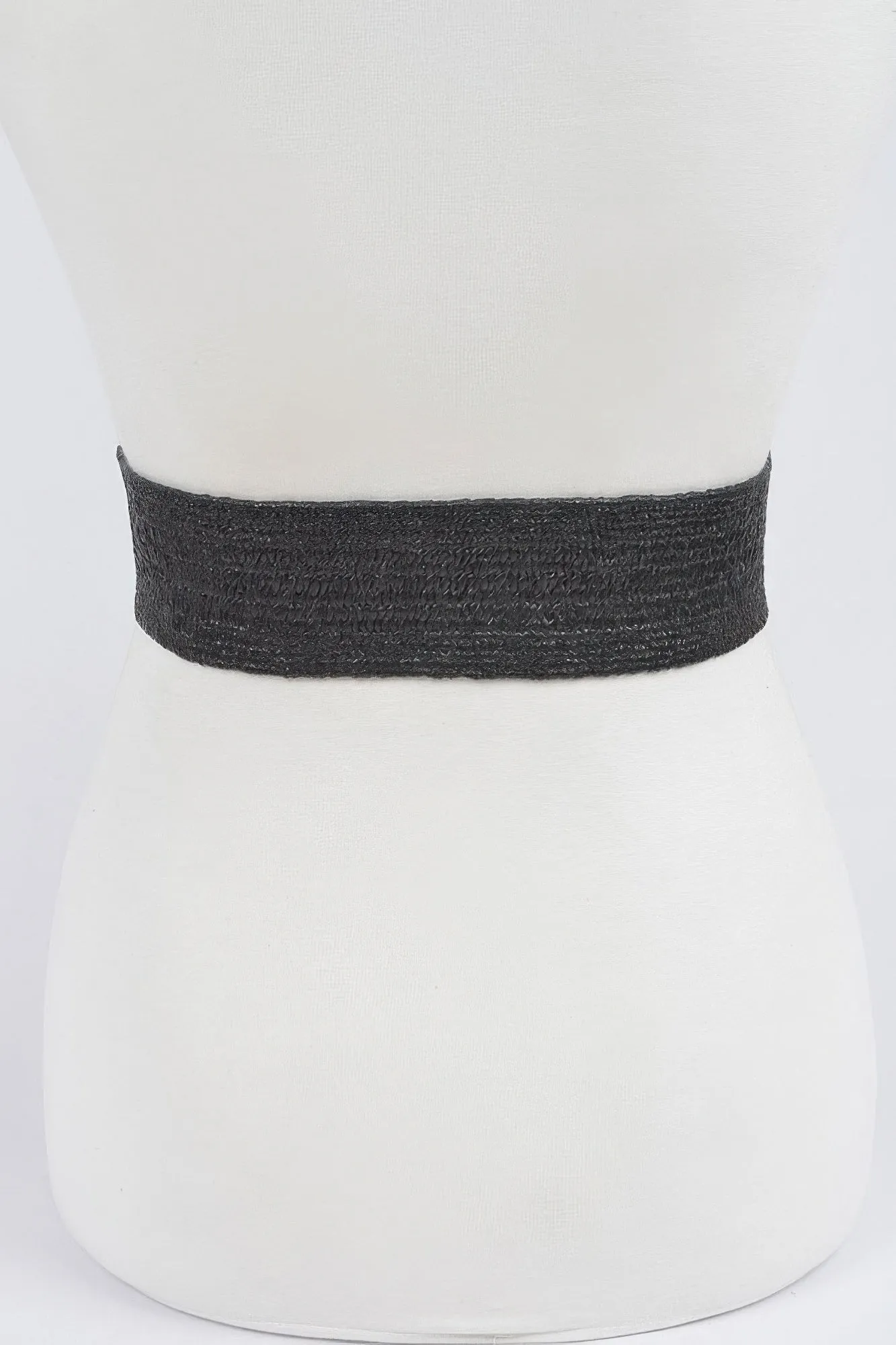 Metal Oo Buckle Plus Size Stretch Straw Belt