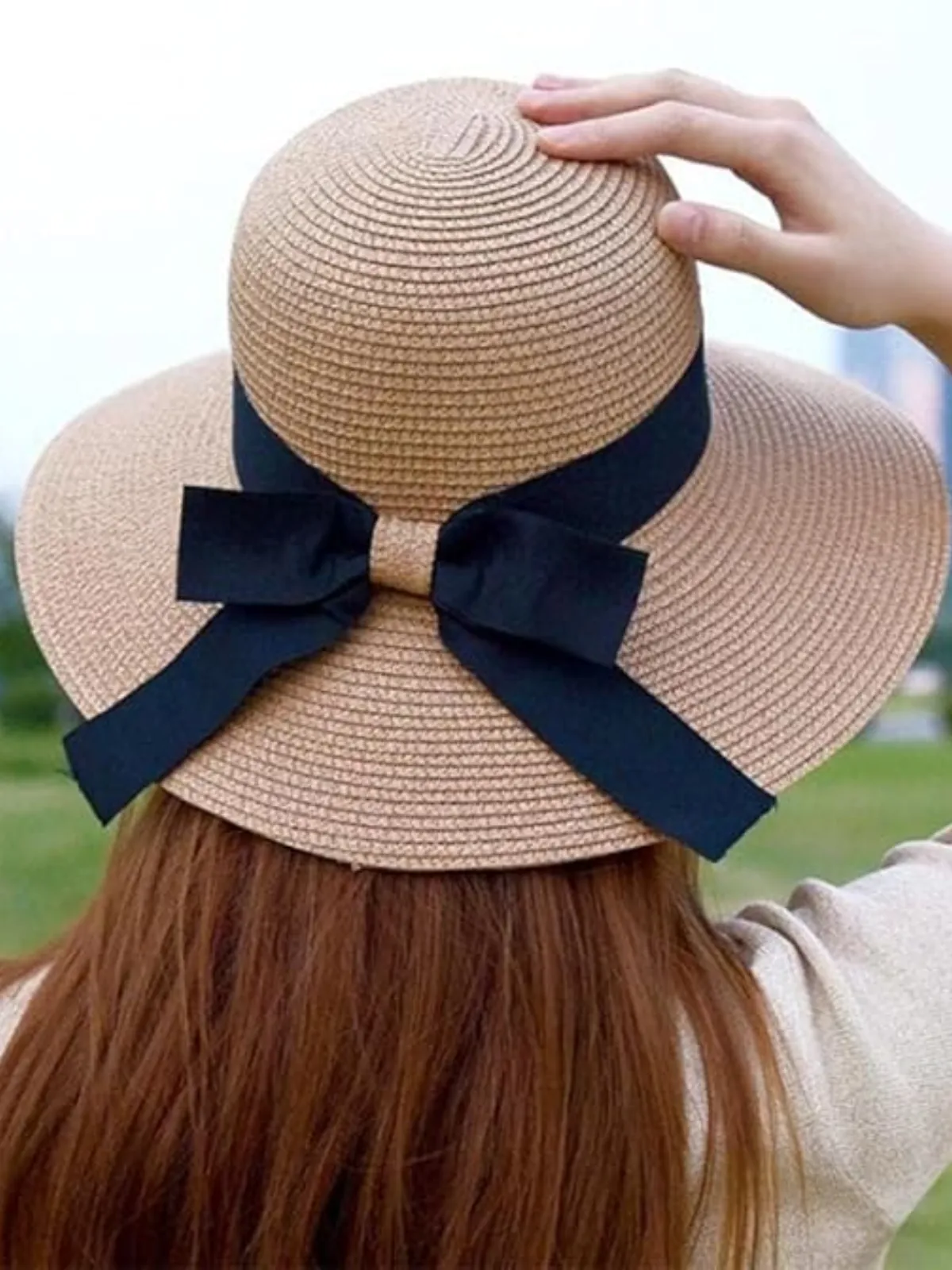 Mommy and Me Twin Style Ribbon Sun Hat