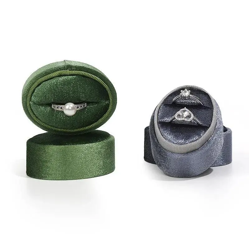 Oval Shaped Tiny Velvet Jewellery Boxes for Engagements and Weddings