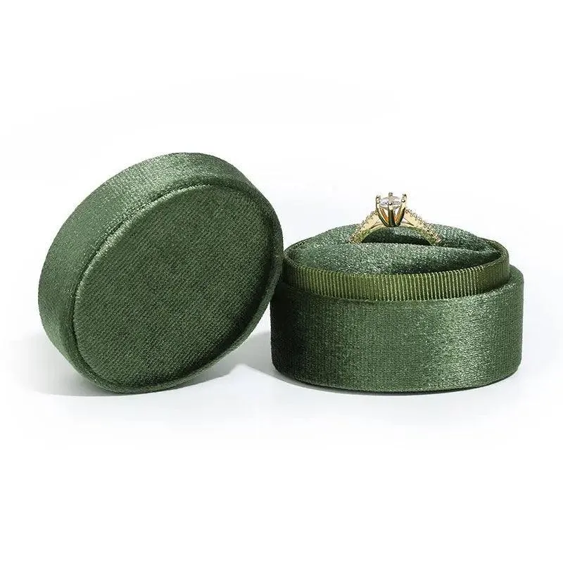 Oval Shaped Tiny Velvet Jewellery Boxes for Engagements and Weddings