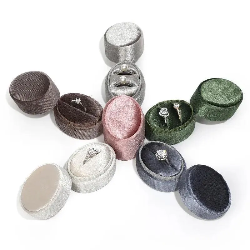 Oval Shaped Tiny Velvet Jewellery Boxes for Engagements and Weddings