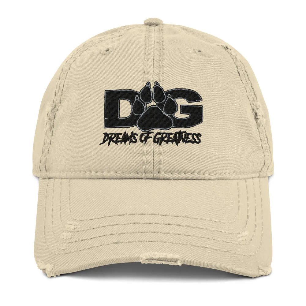 Paw Print New School Distressed Dad Cap