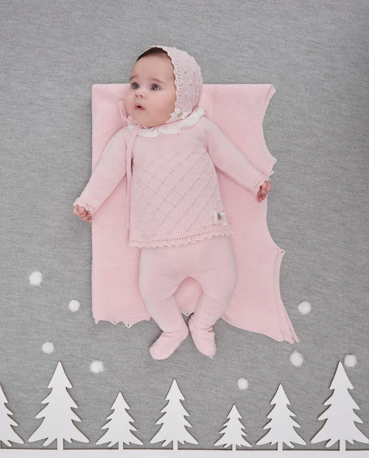 Paz Rodriguez Baby Girls Wool Knit Bonnet in Pink