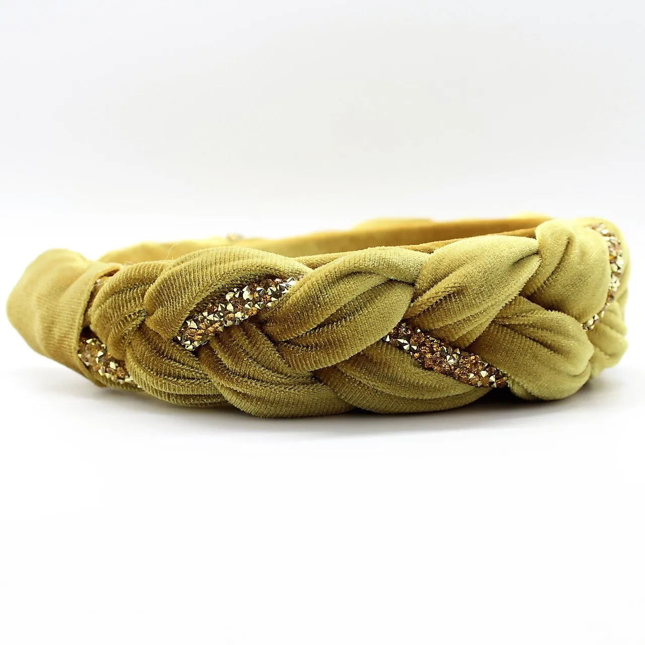 Pineapple yellow Velvet and Rhinestones Headband
