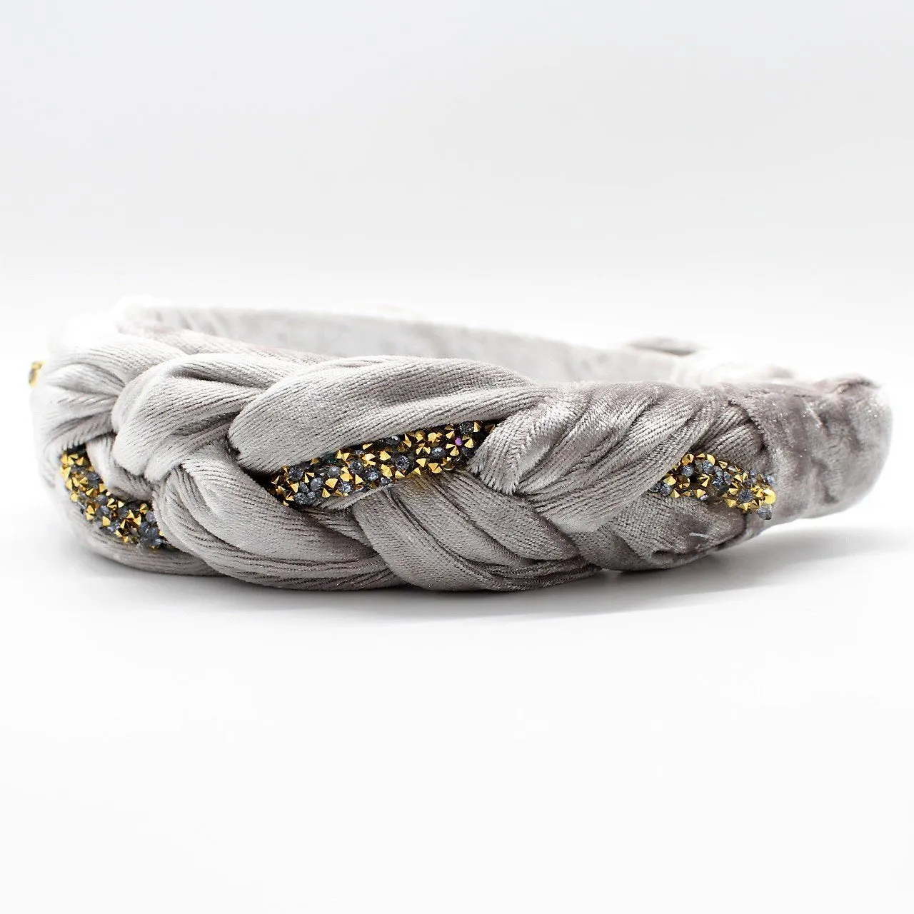 Pineapple yellow Velvet and Rhinestones Headband