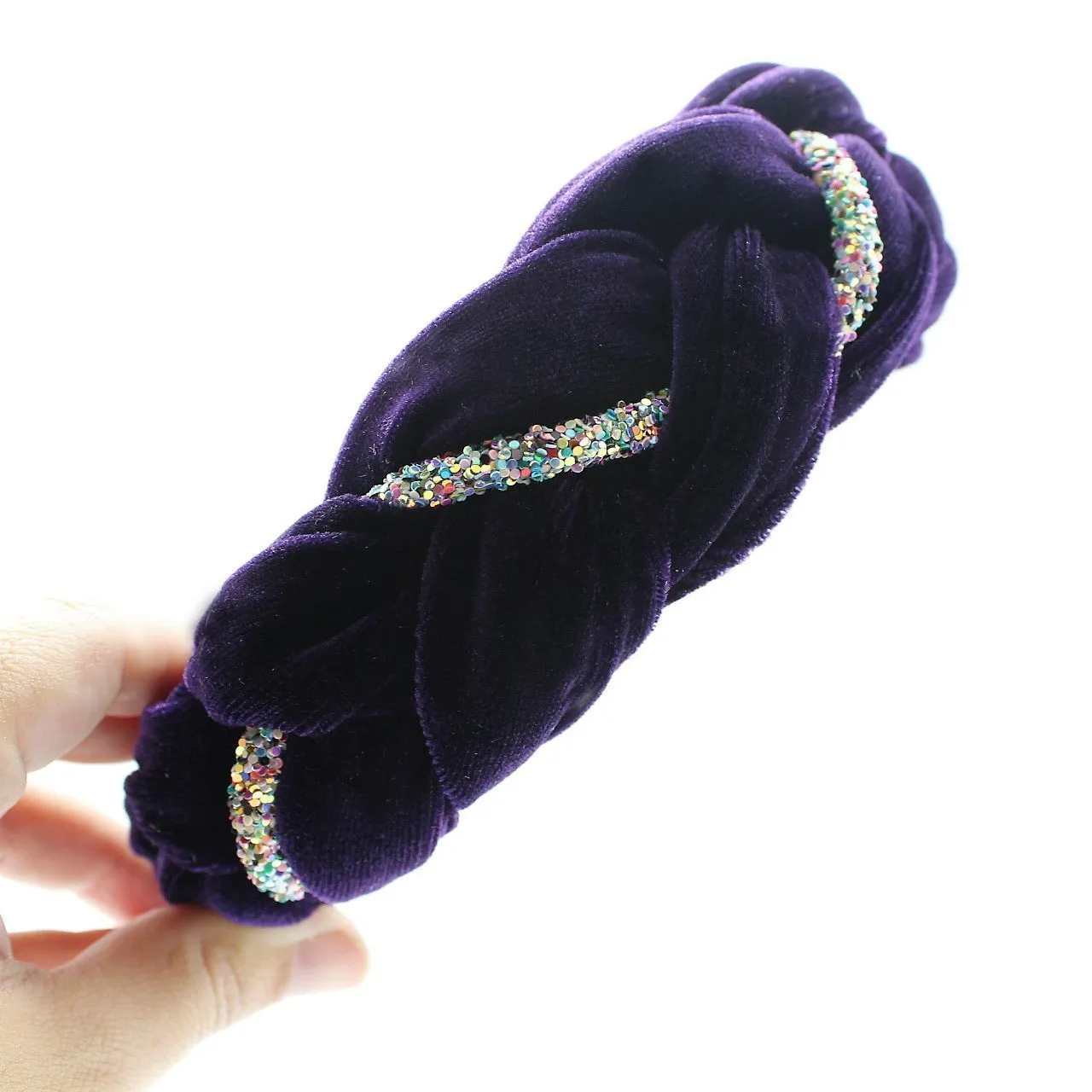 Pineapple yellow Velvet and Rhinestones Headband