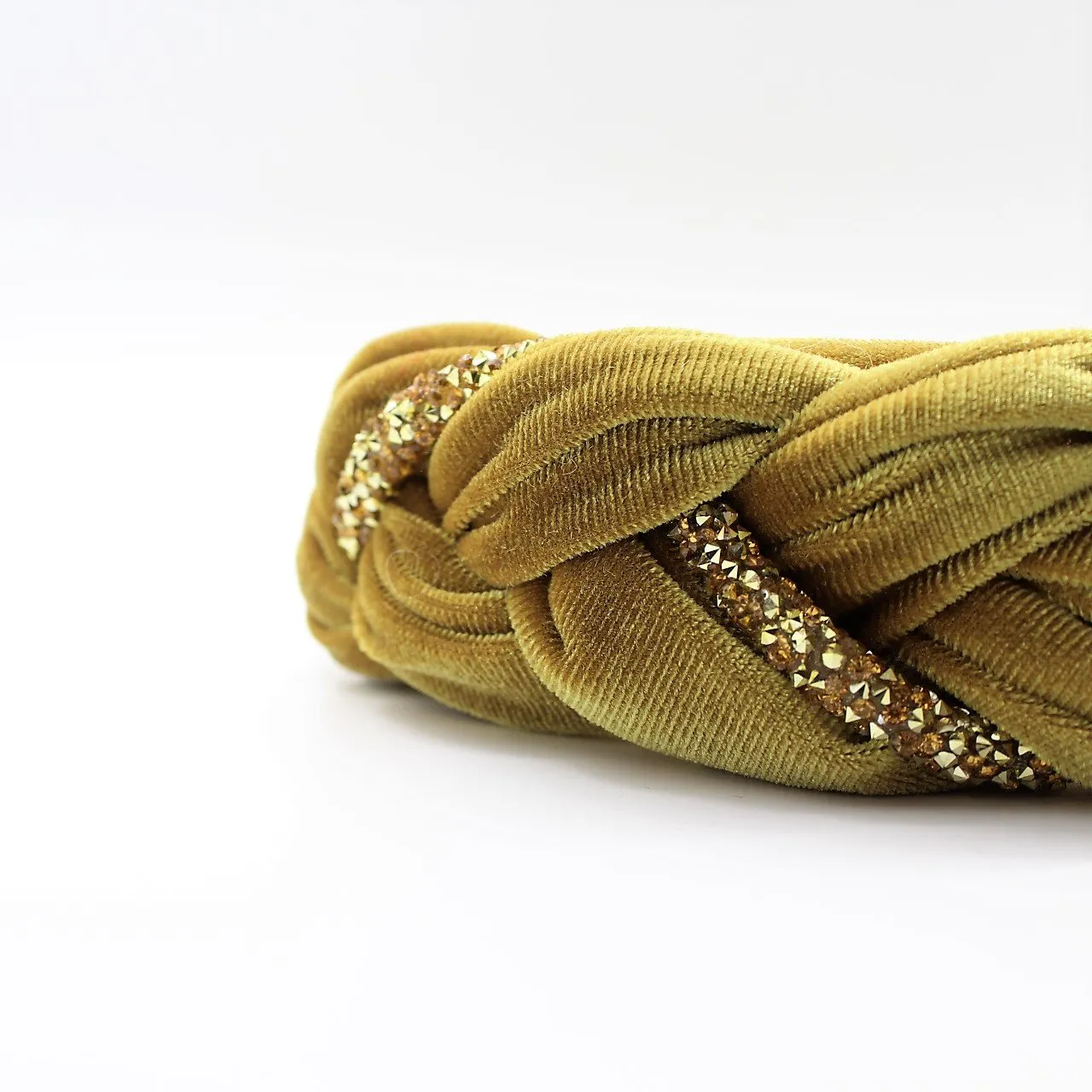 Pineapple yellow Velvet and Rhinestones Headband