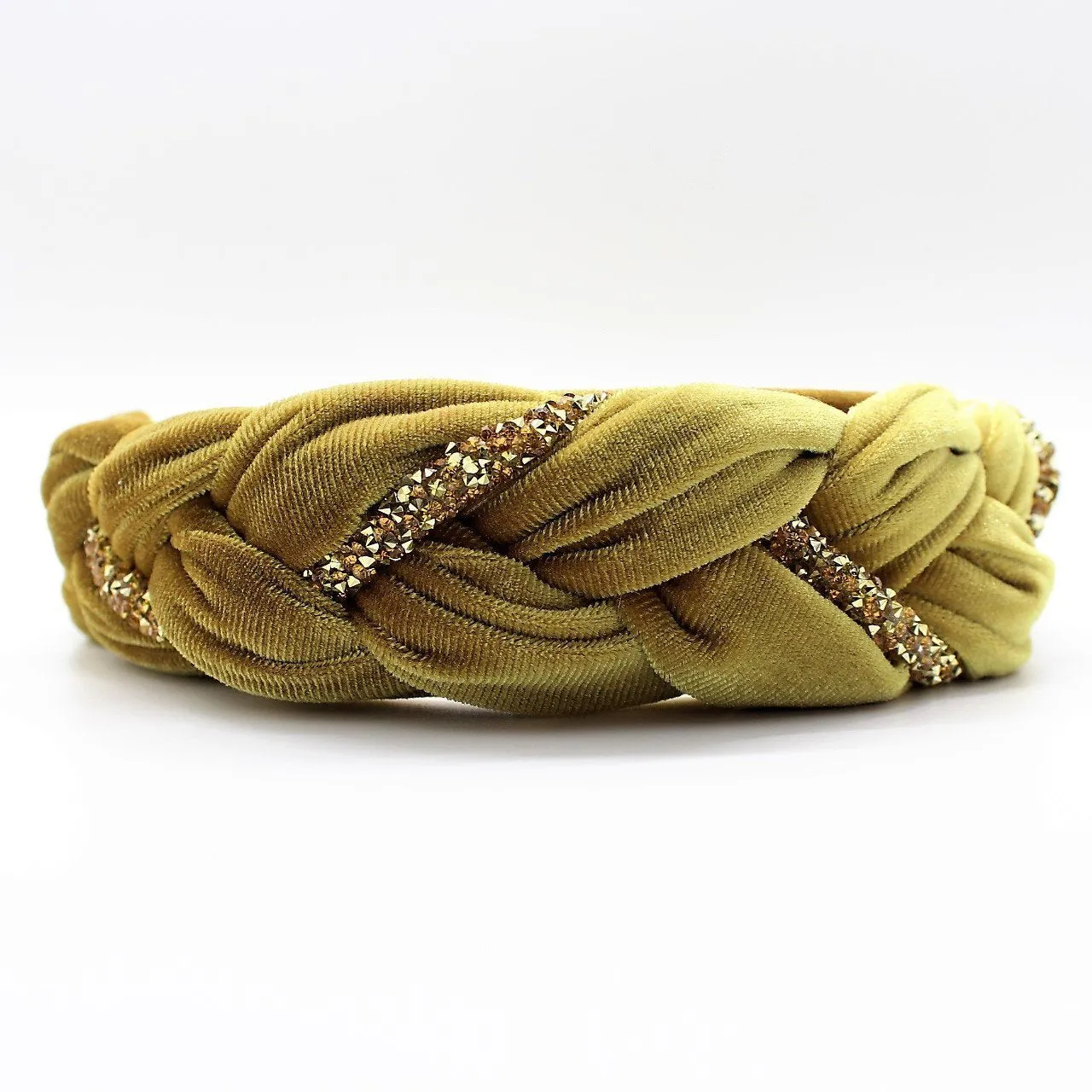 Pineapple yellow Velvet and Rhinestones Headband