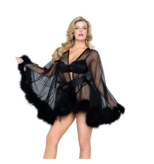 Playboy Hollywood Glam Luxury Mini Robe Black LI531