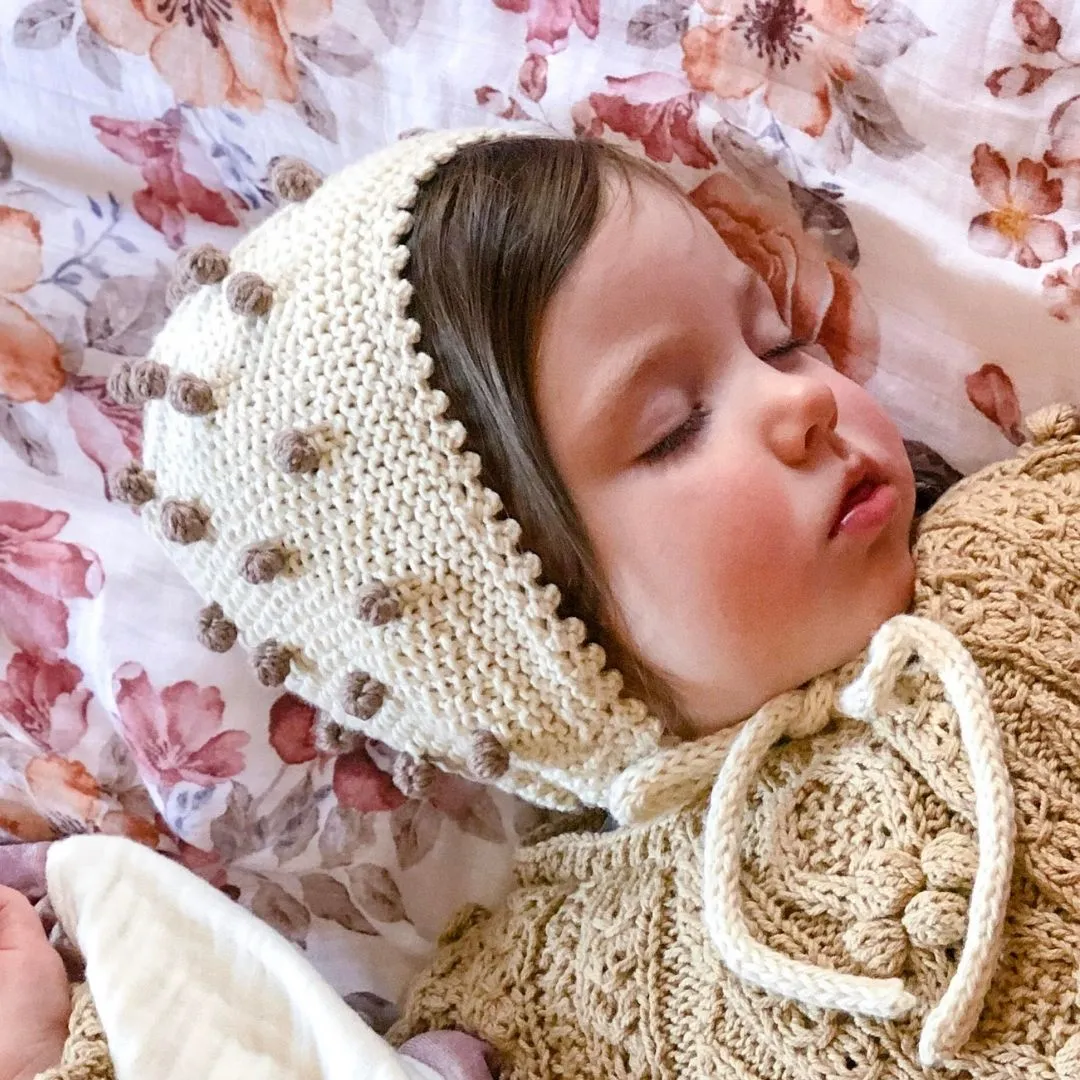 Popcorn Knit Bonnet