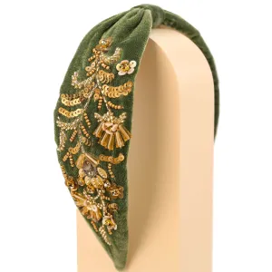 Powder Green & Gold Velvet Headband