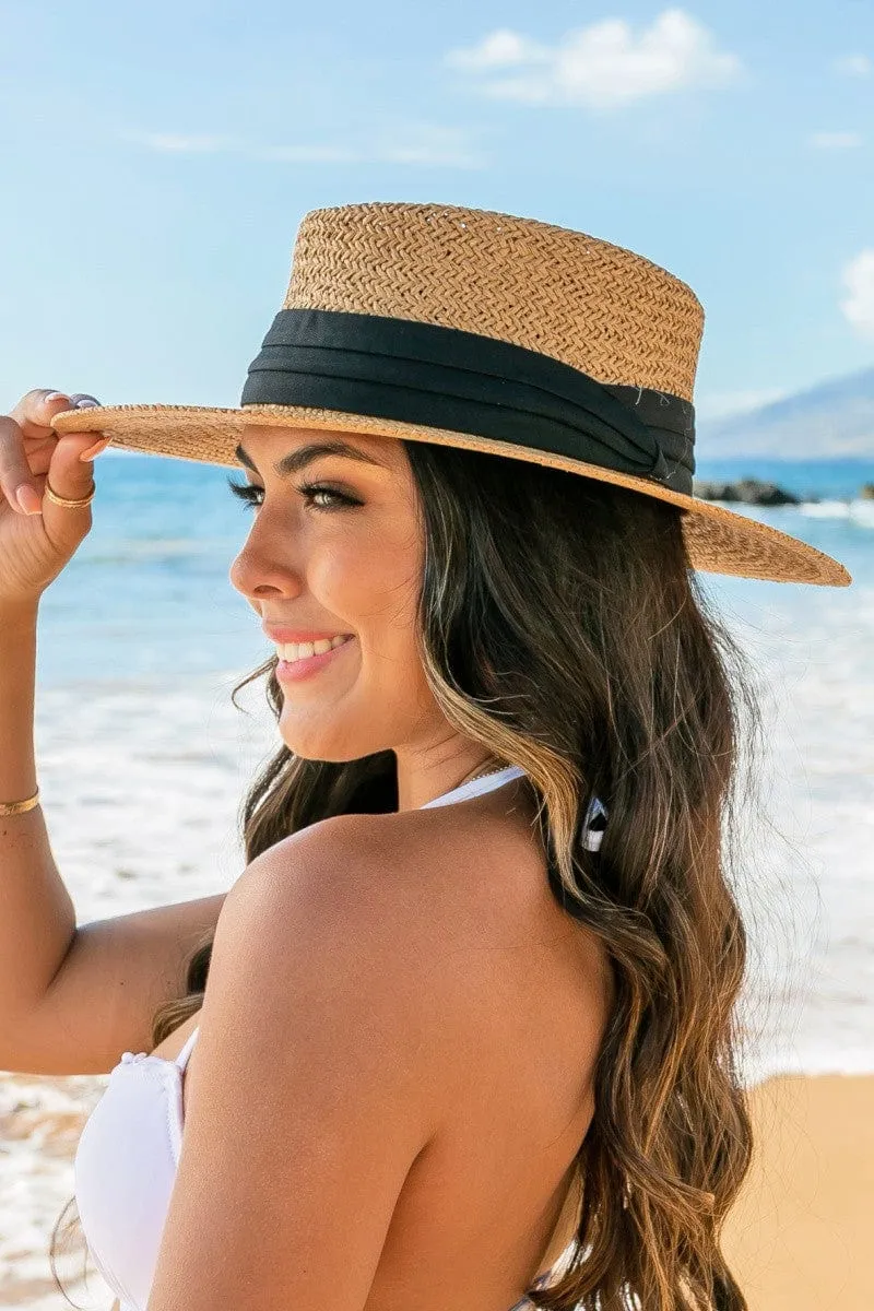Rattan Panama Hats In Khaki