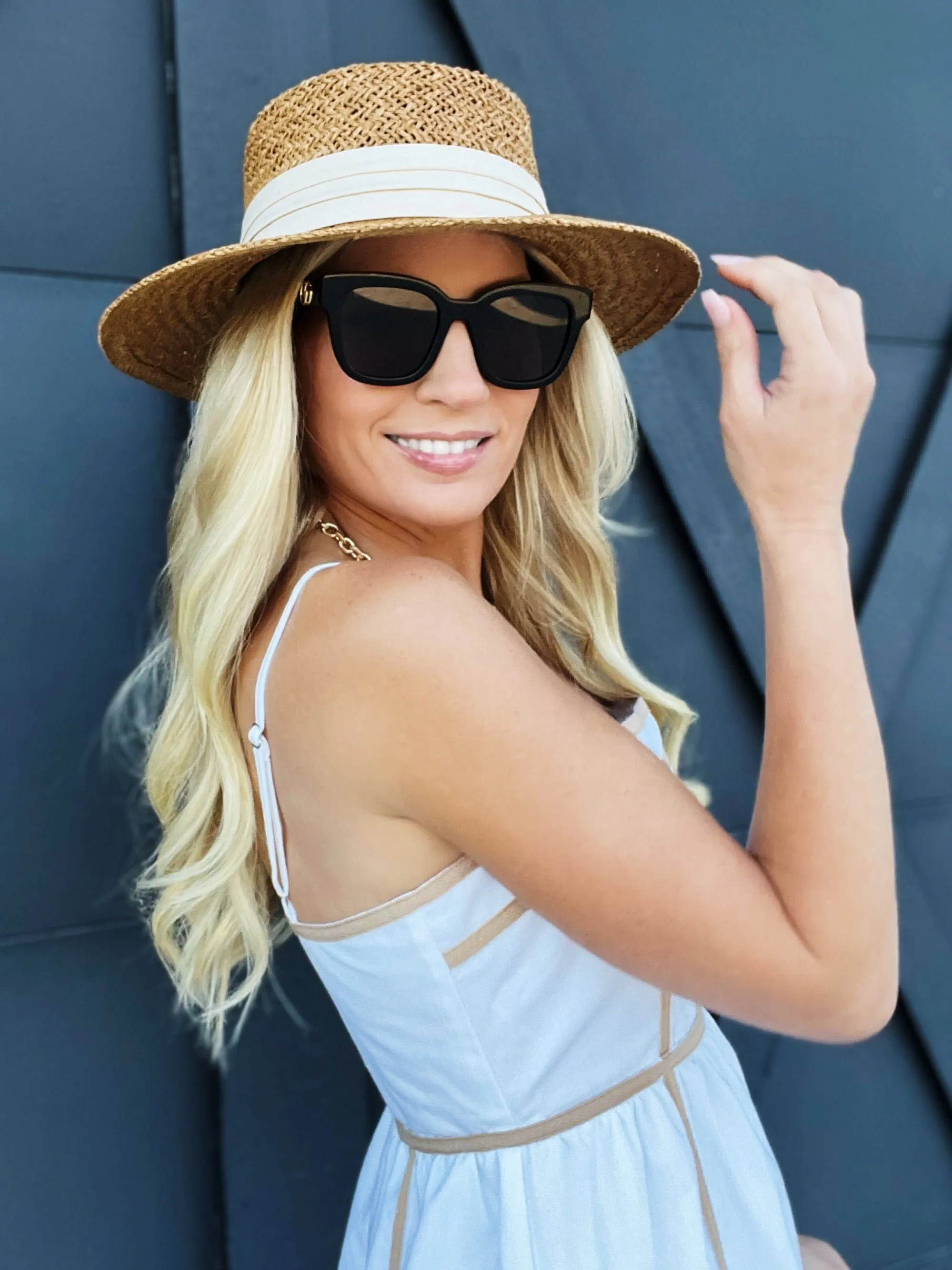 Rattan Panama Hats In Khaki
