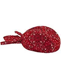 Red Paisley Headwrap Doo Rag Durag Skull Cap Cotton Sporty Motorcycle Hat