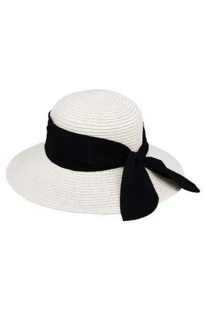 RIBBON BOW STRAW SUN HAT