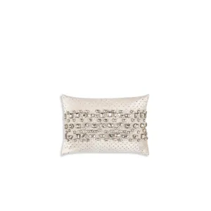 SAM   MISTI LOLA BEDAZZLED CRYSTAL CASHMERE LUMBAR PILLOW