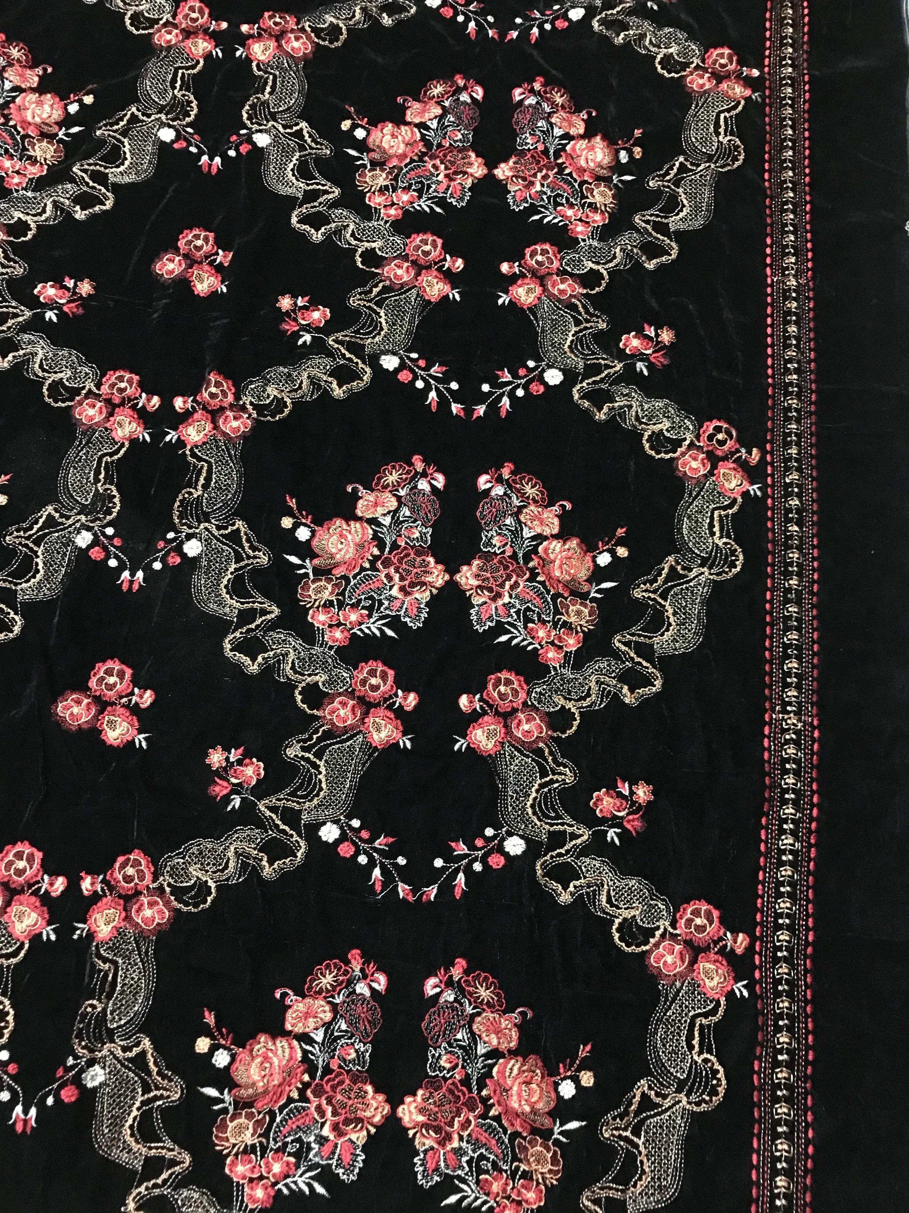 Sarinnah Premium 02-Embroided Fine quality Velvet shawl.