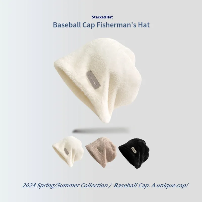 Simple Mink Fur Pile Heap Cap Big Head Circumference Makes Face Look Smaller