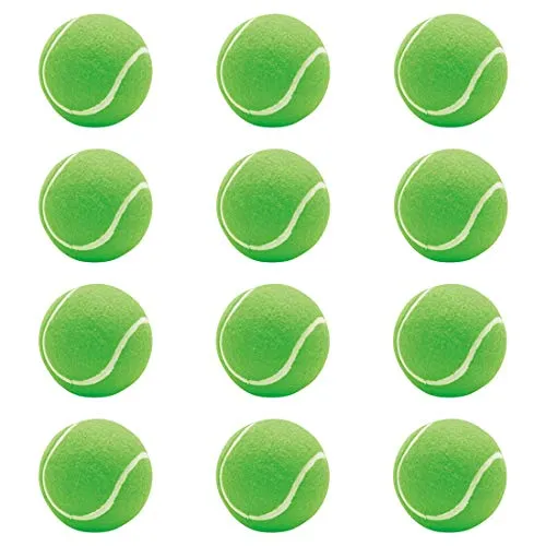 Steller Light Weight Tennis Rubber Ball for Cricket (Green) -Pack of 12