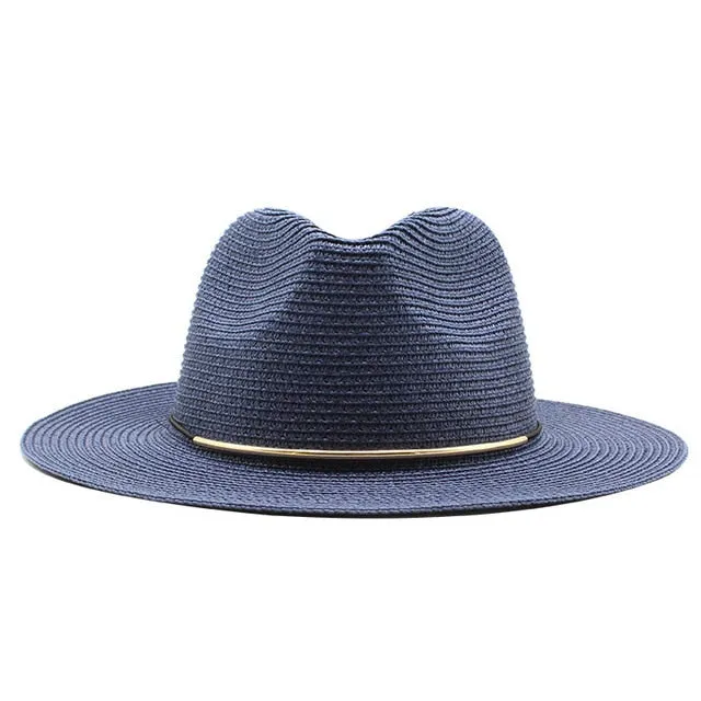 Summer Hat Women Panama Straw Hat Fedora Beach Vacation Wide Brim Visor Casual Summer Sun Hats for men Sombrero 2020