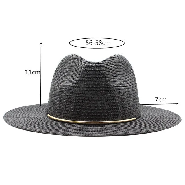 Summer Hat Women Panama Straw Hat Fedora Beach Vacation Wide Brim Visor Casual Summer Sun Hats for men Sombrero 2020