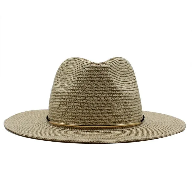 Summer Hat Women Panama Straw Hat Fedora Beach Vacation Wide Brim Visor Casual Summer Sun Hats for men Sombrero 2020