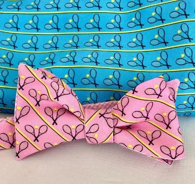 Tennis Bow Tie - blue