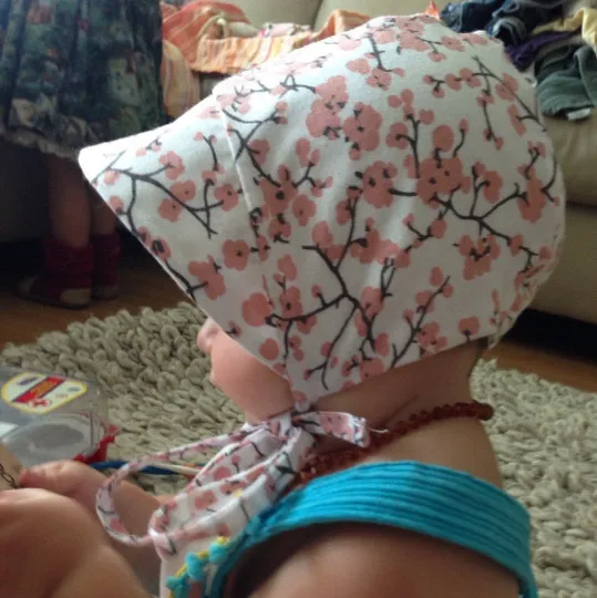 Upcycled fabric bonnet