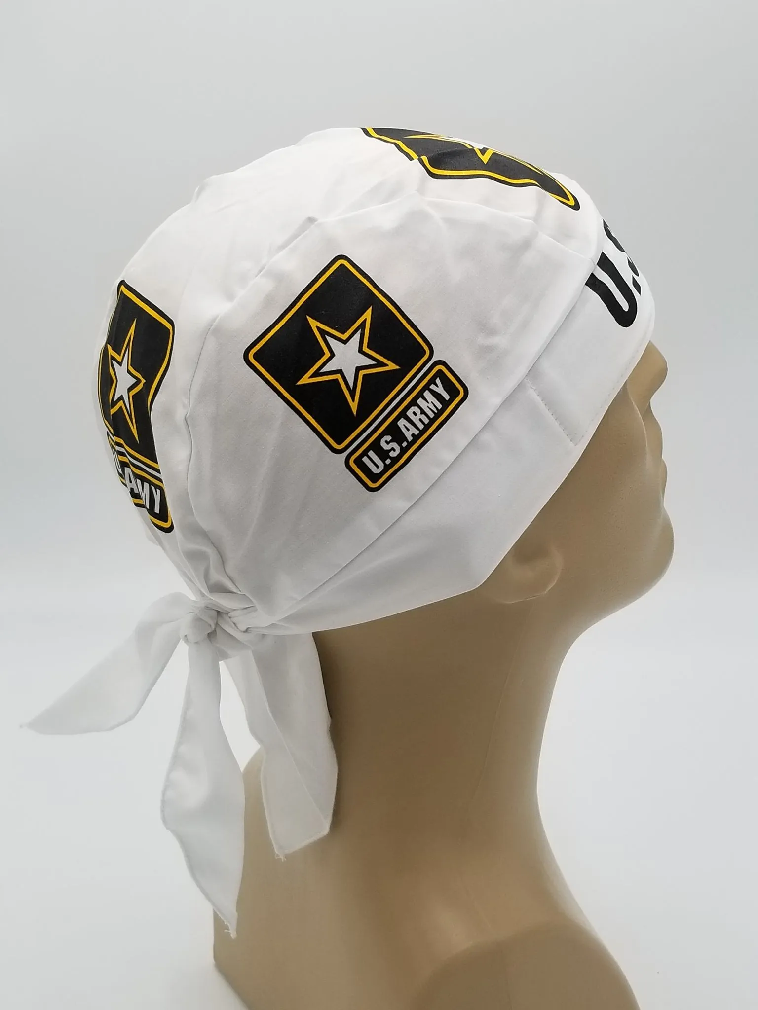 US ARMY Dorag Doo Rag, Bandana Head Wrap with Sweatband, Made in America, Motorcycle Skull Cap
