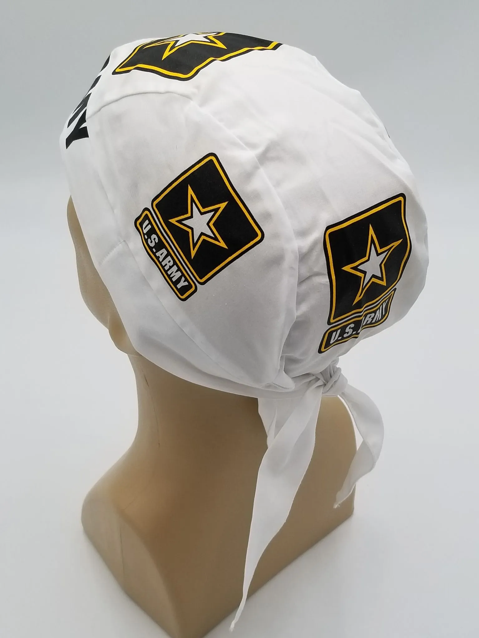 US ARMY Dorag Doo Rag, Bandana Head Wrap with Sweatband, Made in America, Motorcycle Skull Cap