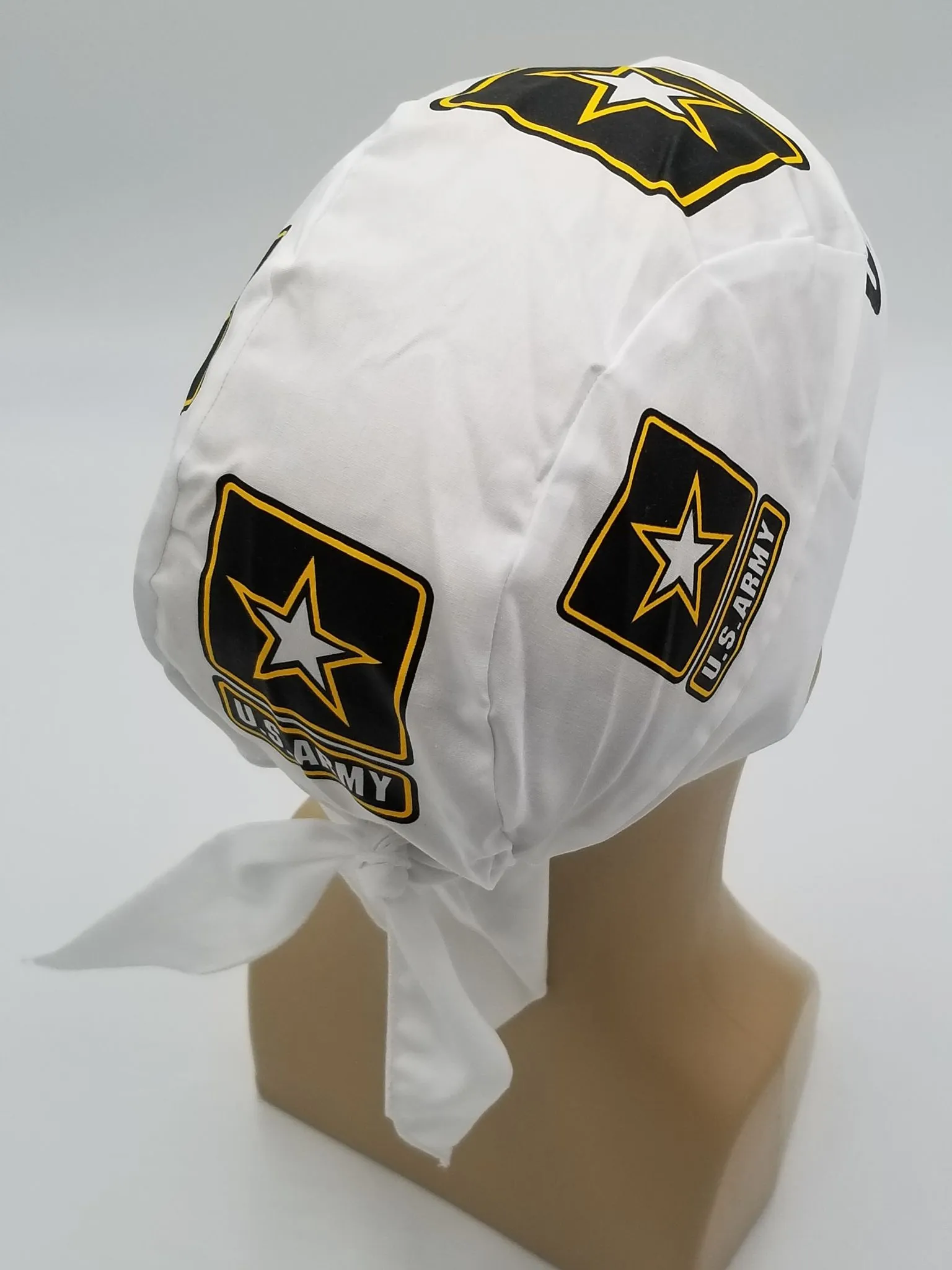 US ARMY Dorag Doo Rag, Bandana Head Wrap with Sweatband, Made in America, Motorcycle Skull Cap