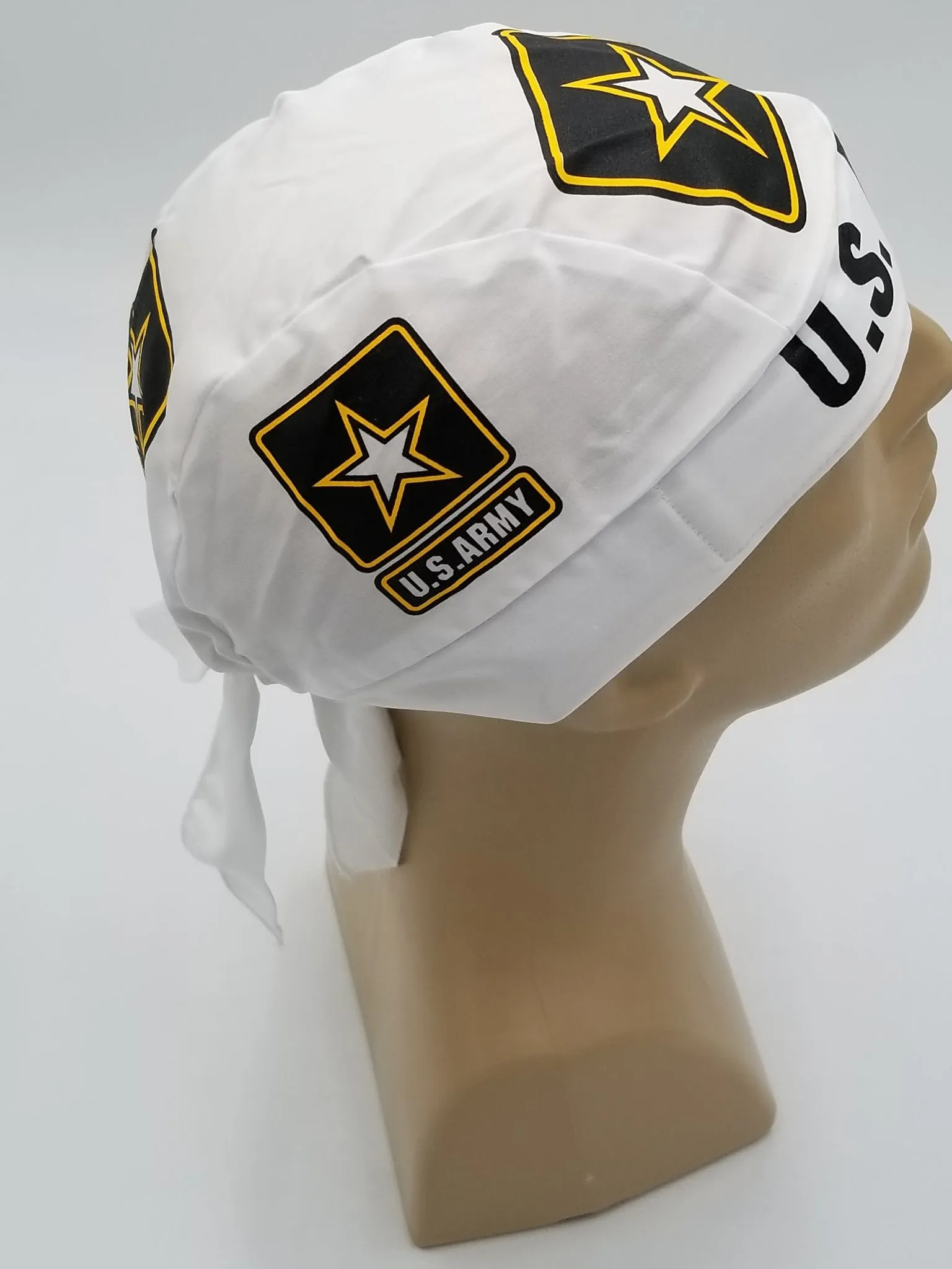 US ARMY Dorag Doo Rag, Bandana Head Wrap with Sweatband, Made in America, Motorcycle Skull Cap
