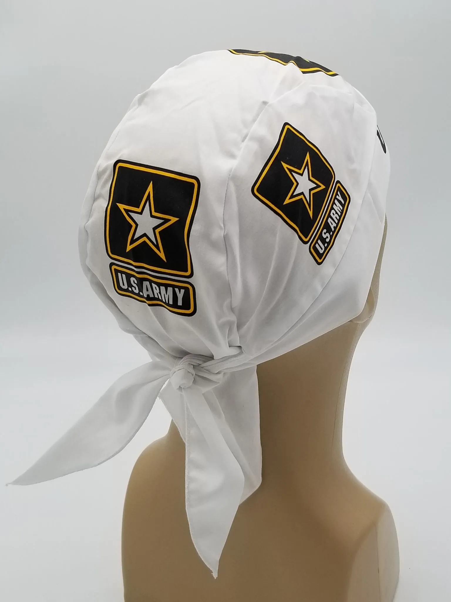 US ARMY Dorag Doo Rag, Bandana Head Wrap with Sweatband, Made in America, Motorcycle Skull Cap