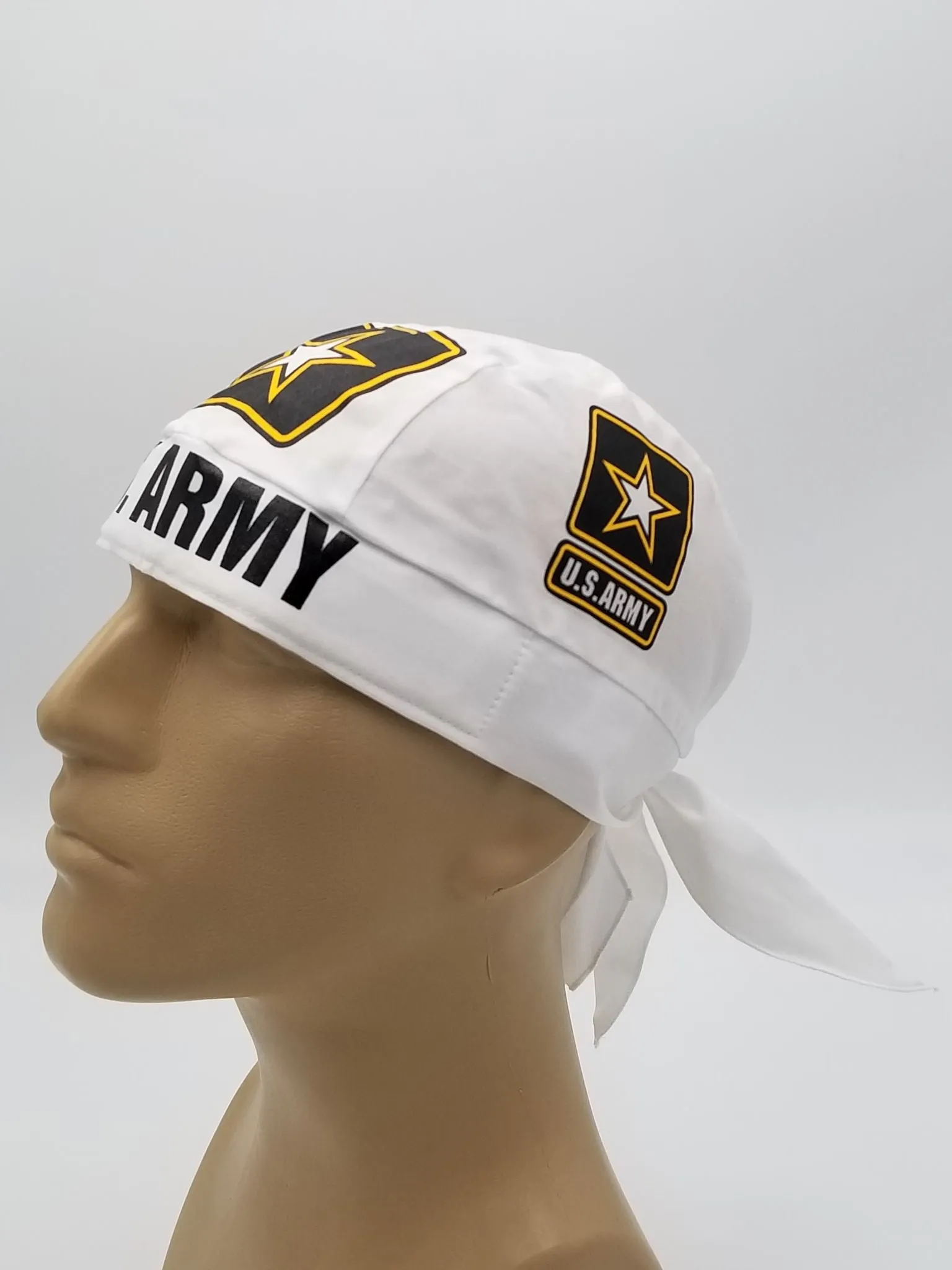 US ARMY Dorag Doo Rag, Bandana Head Wrap with Sweatband, Made in America, Motorcycle Skull Cap