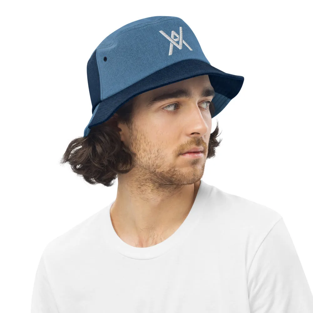 VA Embroidered Monogram Denim bucket hat