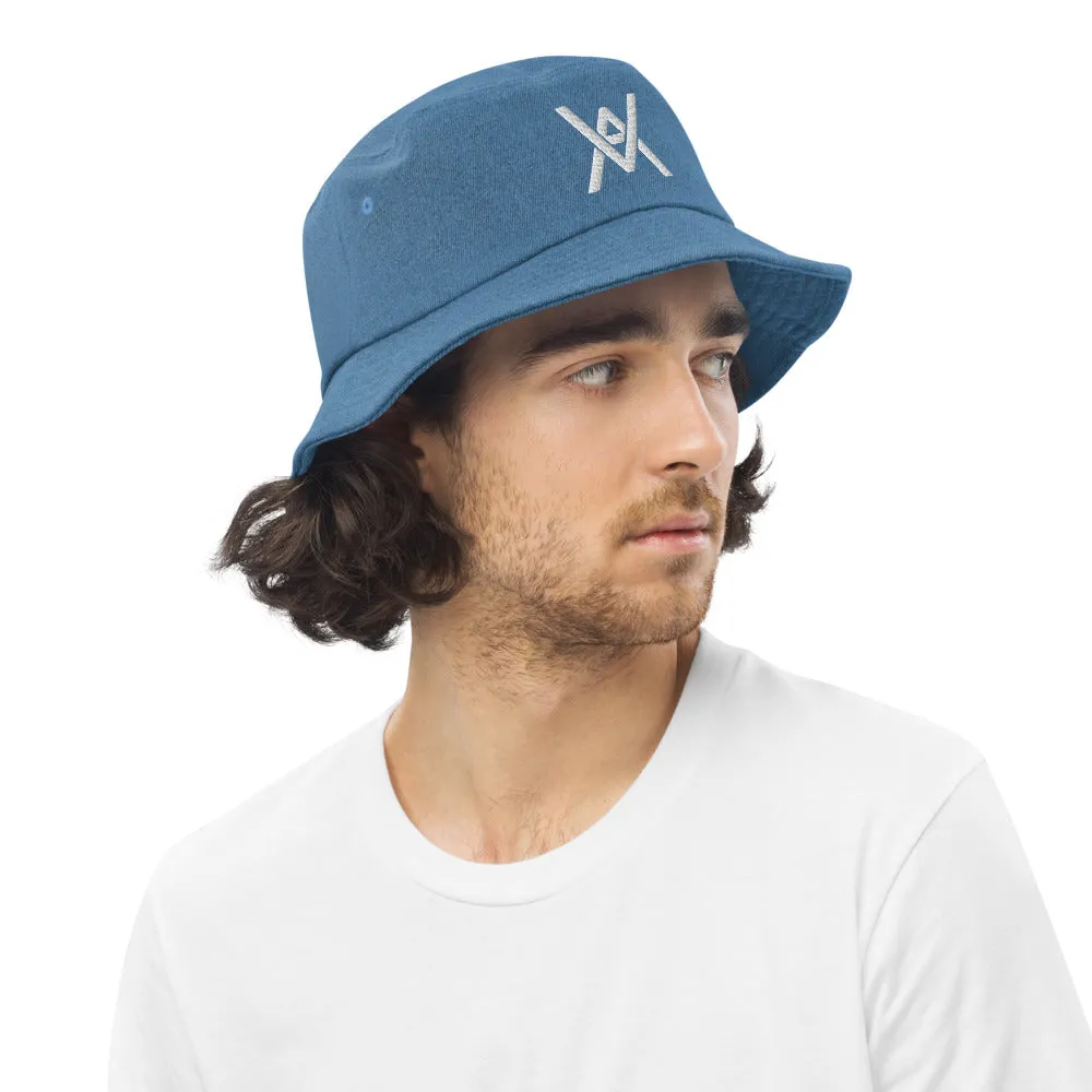VA Embroidered Monogram Denim bucket hat