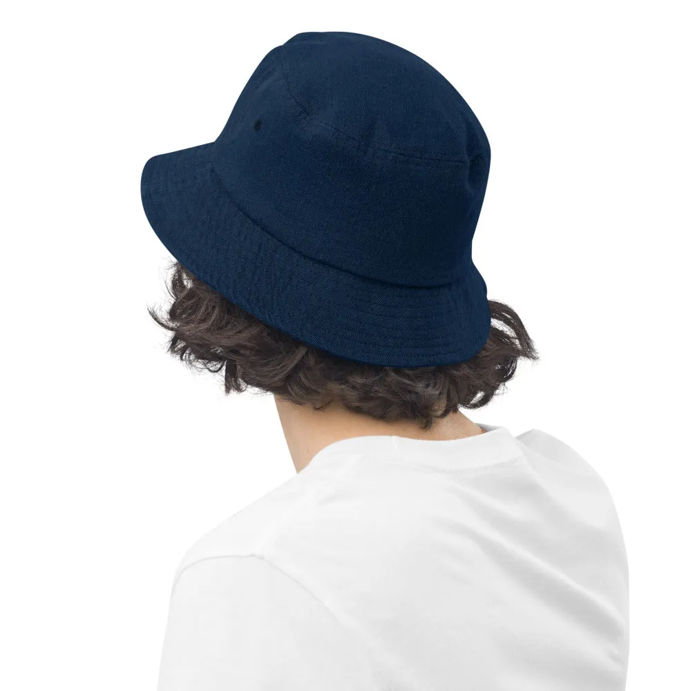 VA Embroidered Monogram Denim bucket hat