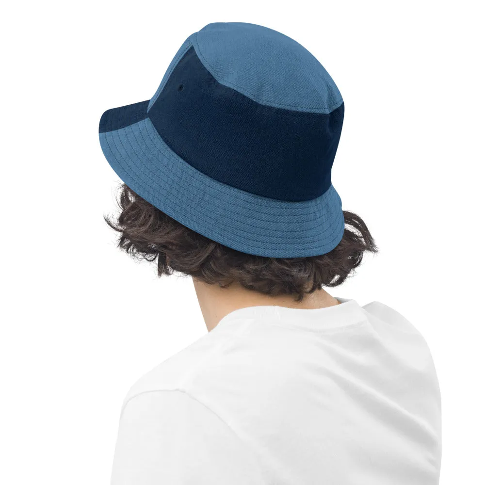 VA Embroidered Monogram Denim bucket hat