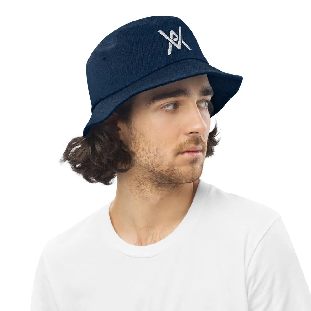 VA Embroidered Monogram Denim bucket hat