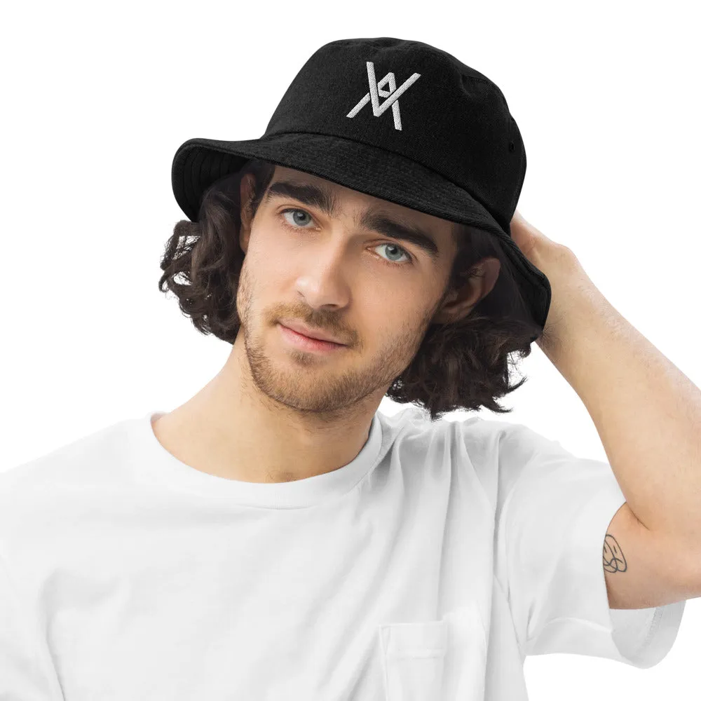 VA Embroidered Monogram Denim bucket hat