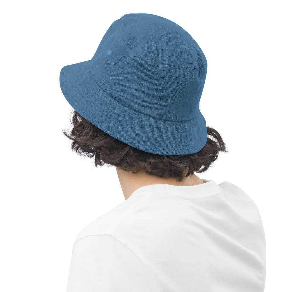 VA Embroidered Monogram Denim bucket hat
