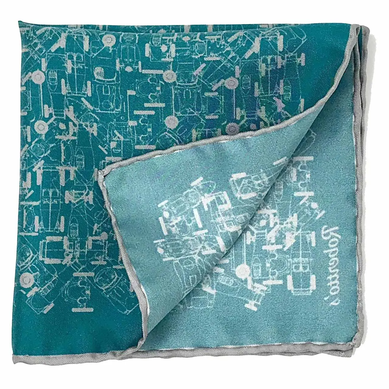Velocite Teal Pocket Square