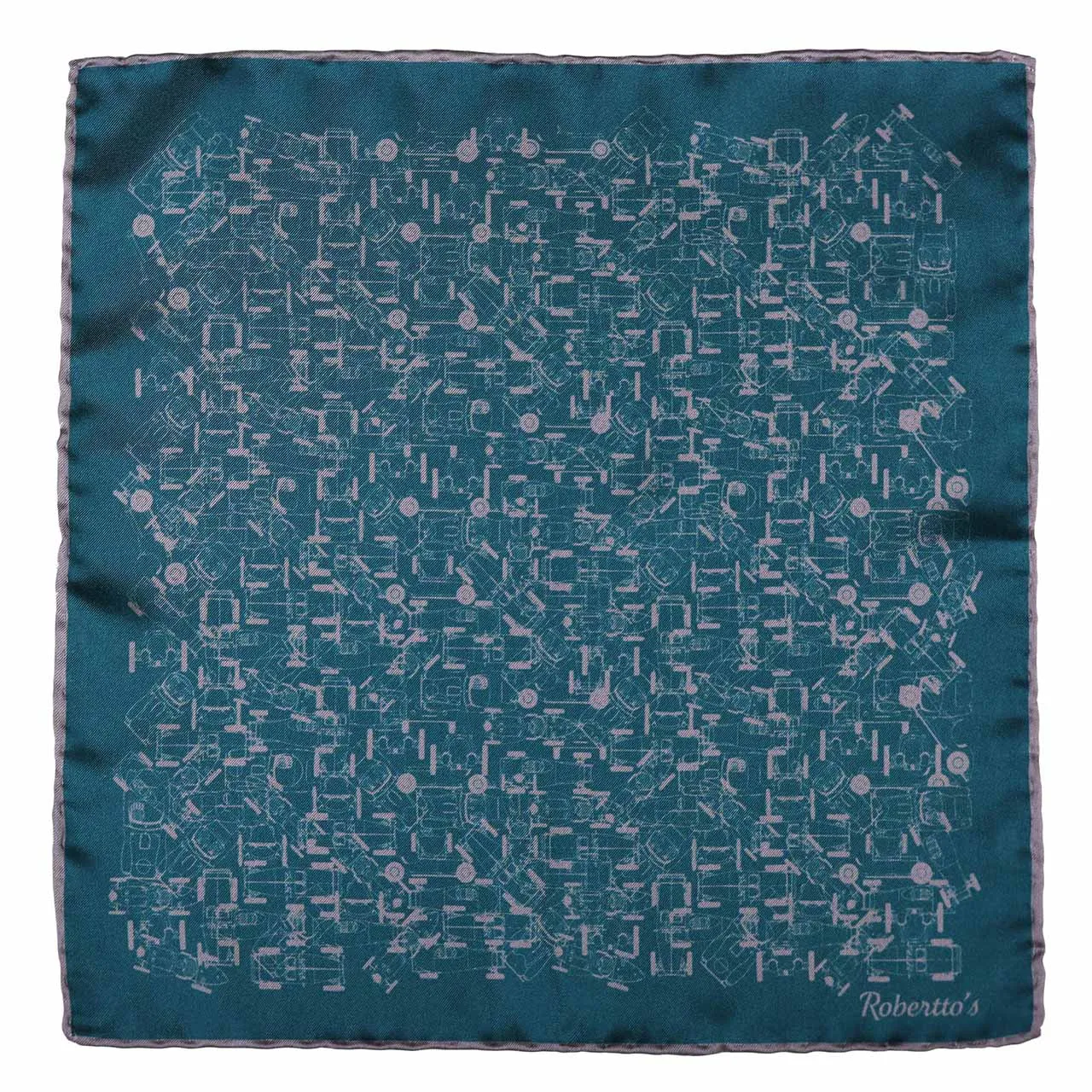 Velocite Teal Pocket Square