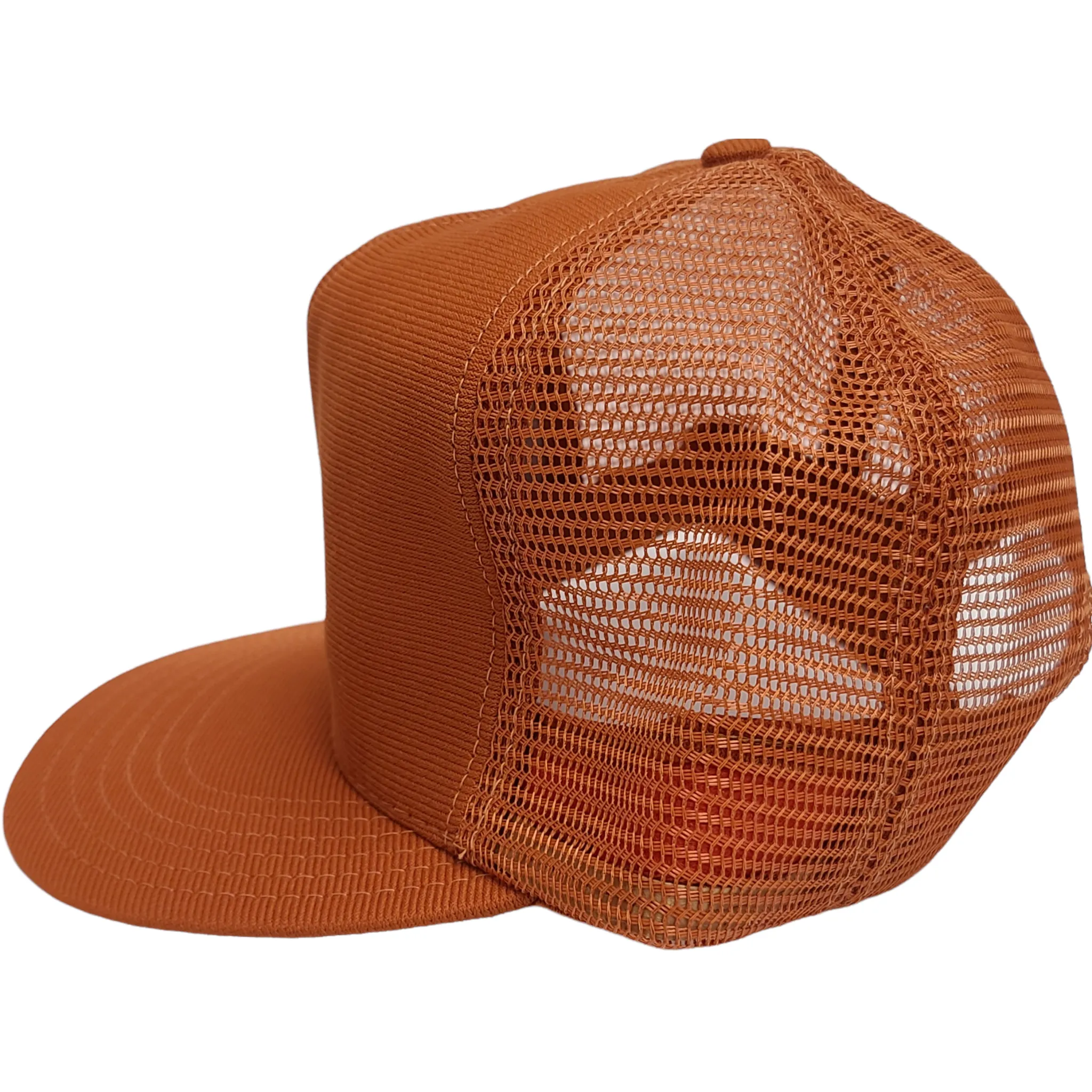 Vintage Burnt Orange With Mid Crown Mesh Snapback Hat