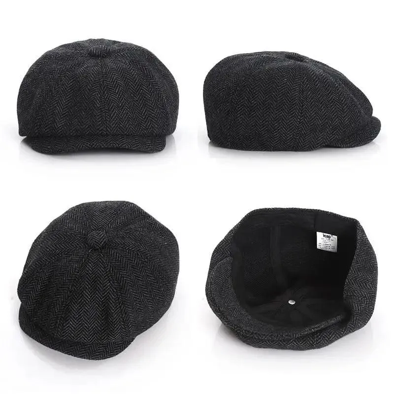 Vintage Children Winter Beret Caps Cute Octagonal Beret Soft Hat Comfortable Retro Style Caps For Children