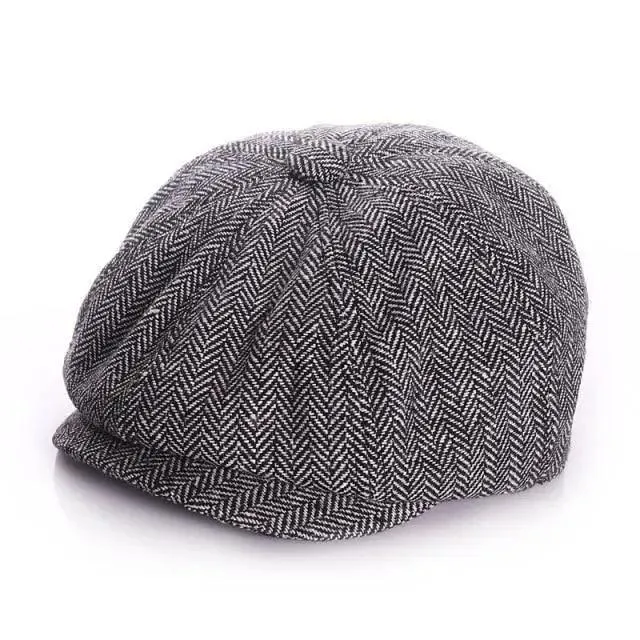 Vintage Children Winter Beret Caps Cute Octagonal Beret Soft Hat Comfortable Retro Style Caps For Children